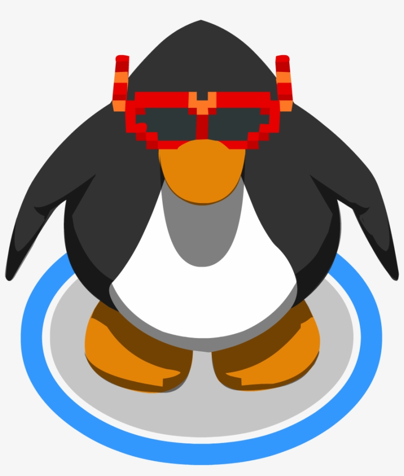 Red Pixel Glasses In-game - Red Penguin Club Penguin, transparent png #2078766