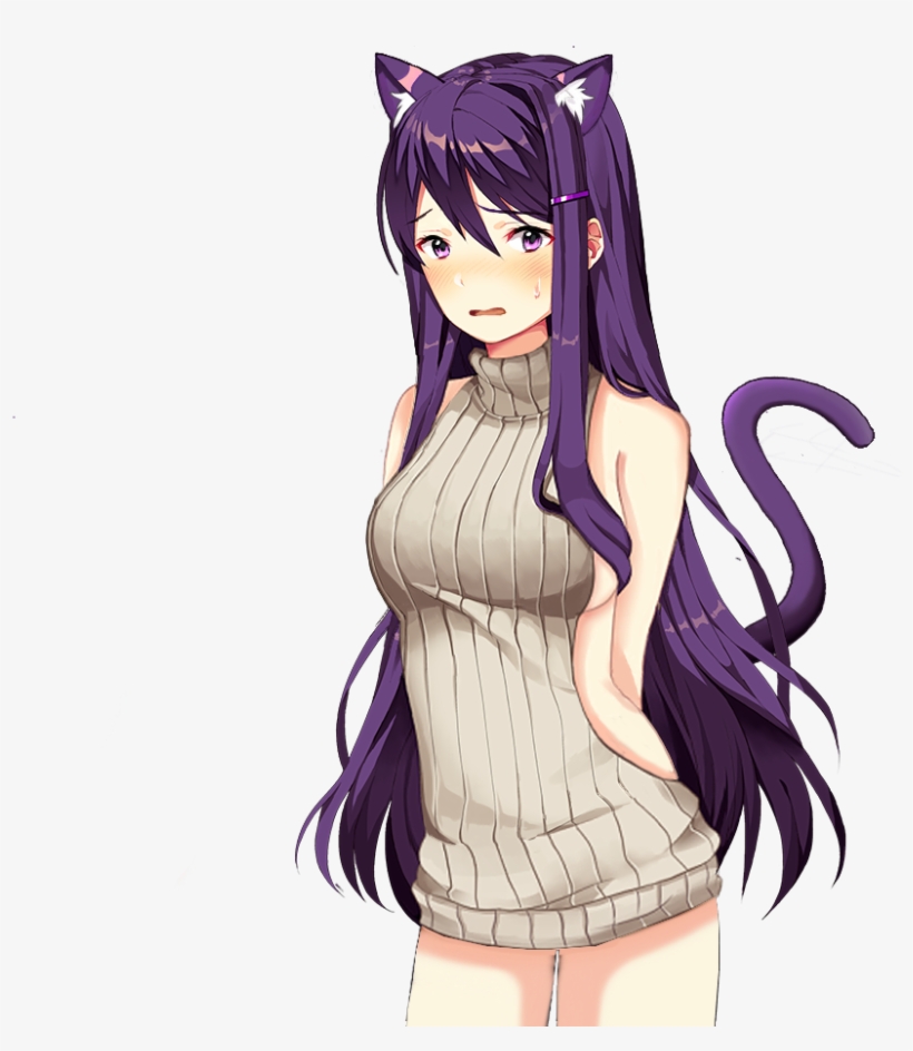 Neko Yuri Vk Sweater [photoshopped] - Doki Doki Yuri Sweater, transparent png #2079608