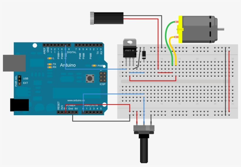 Arduino Bb Pot Transistor Motor Diode - Lcd 20x4 Arduino I2c, transparent png #2080114