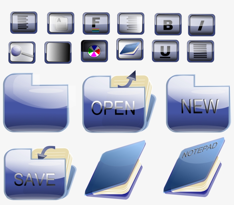 Bkue Folder Icons Free Vector - Folder Icon Set Blue, transparent png #2081318