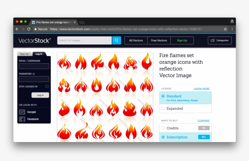 Vectorstock Is One Of Many Sites That Offers High-quality - Fire, transparent png #2081409