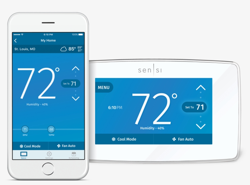 Sensi Touch Wi-fi Thermostat - Emerson Sensi Touch St75, transparent png #2081807
