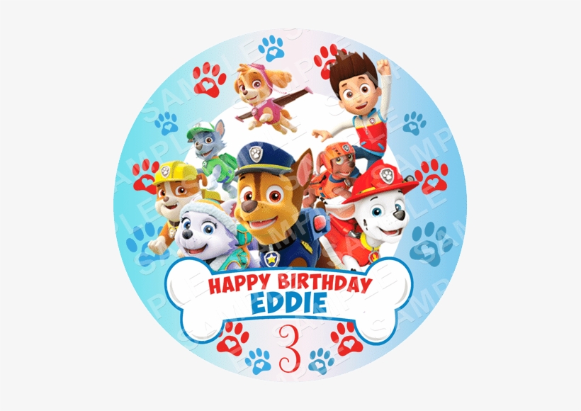 Paw Patrol - Paw Patrol Round Cake Topper, transparent png #2082054