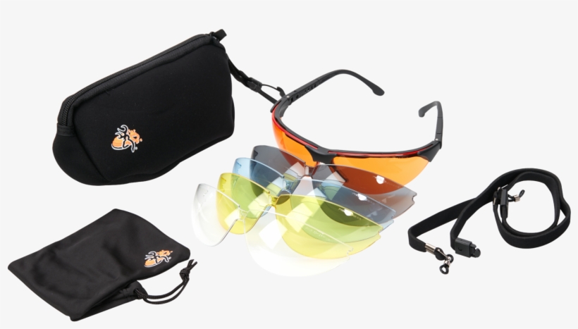 Set Of Safety Glasses With 5 Different-coloured Lenses - Lunettes De Tir Browning, transparent png #2083191