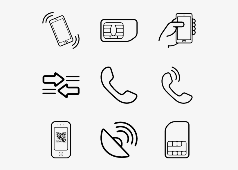 Mobile Phones 200 Icons - Mobile Line Icon Png, transparent png #2084208