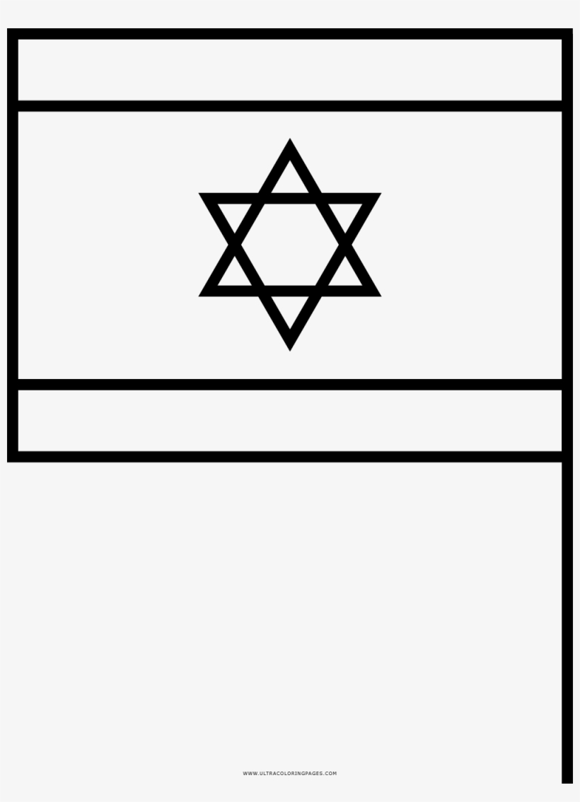 Flag Of Israel Coloring Page - Bandera De Israel Para Colorear, transparent png #2085220