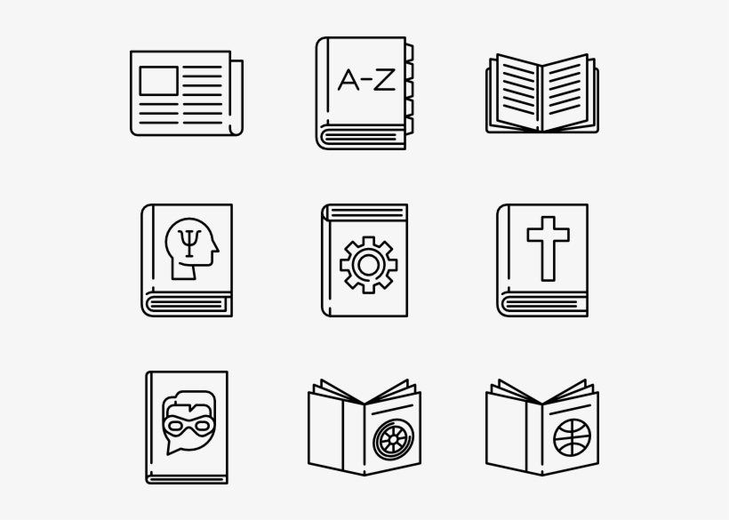 Library 100 Icons - Library Icon Png Vector, transparent png #2085466