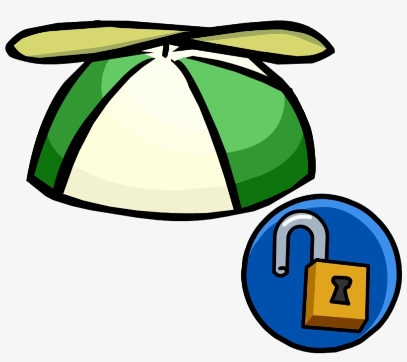 Green Propellor Cap Unlockable Icon - Club Penguin Hats, transparent png #2086949
