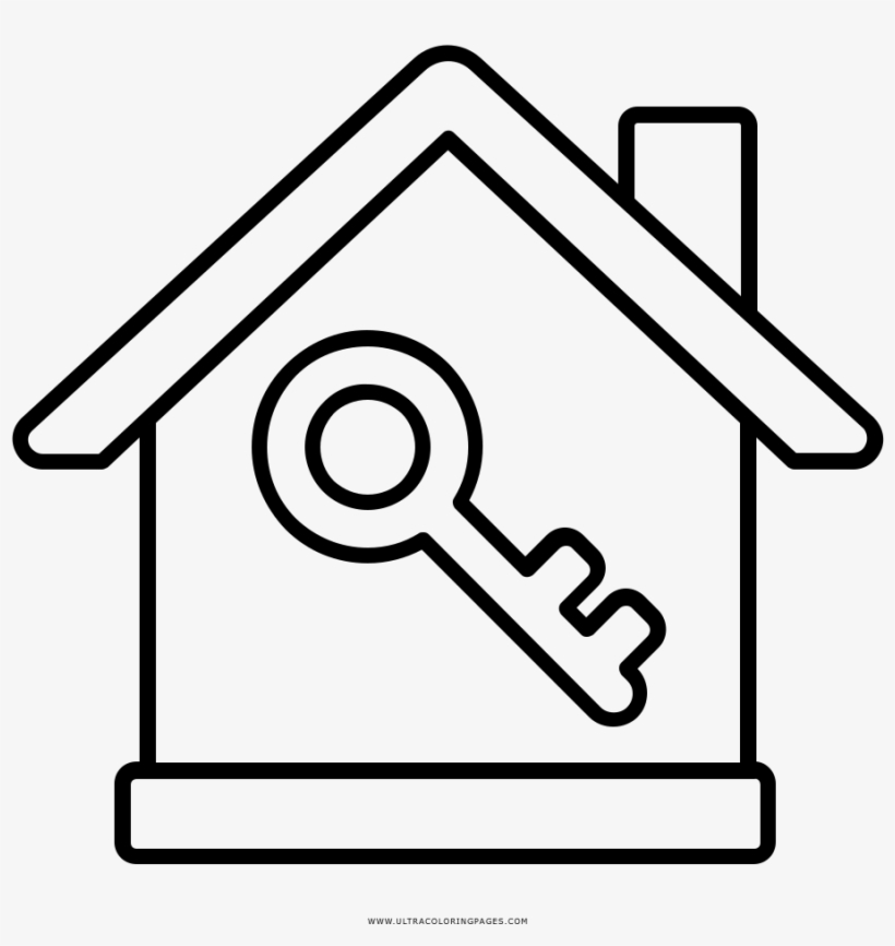 House Key Coloring Page - Dibujo De Bienes, transparent png #2087067