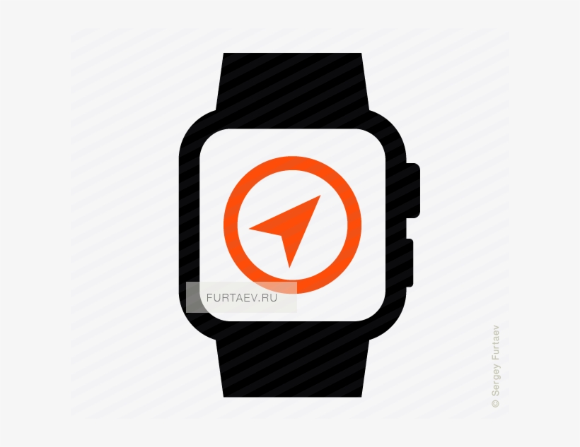 Vector Icon Of Smart Watch With Compass Arrow On Screen - Running Watch Icon, transparent png #2087102