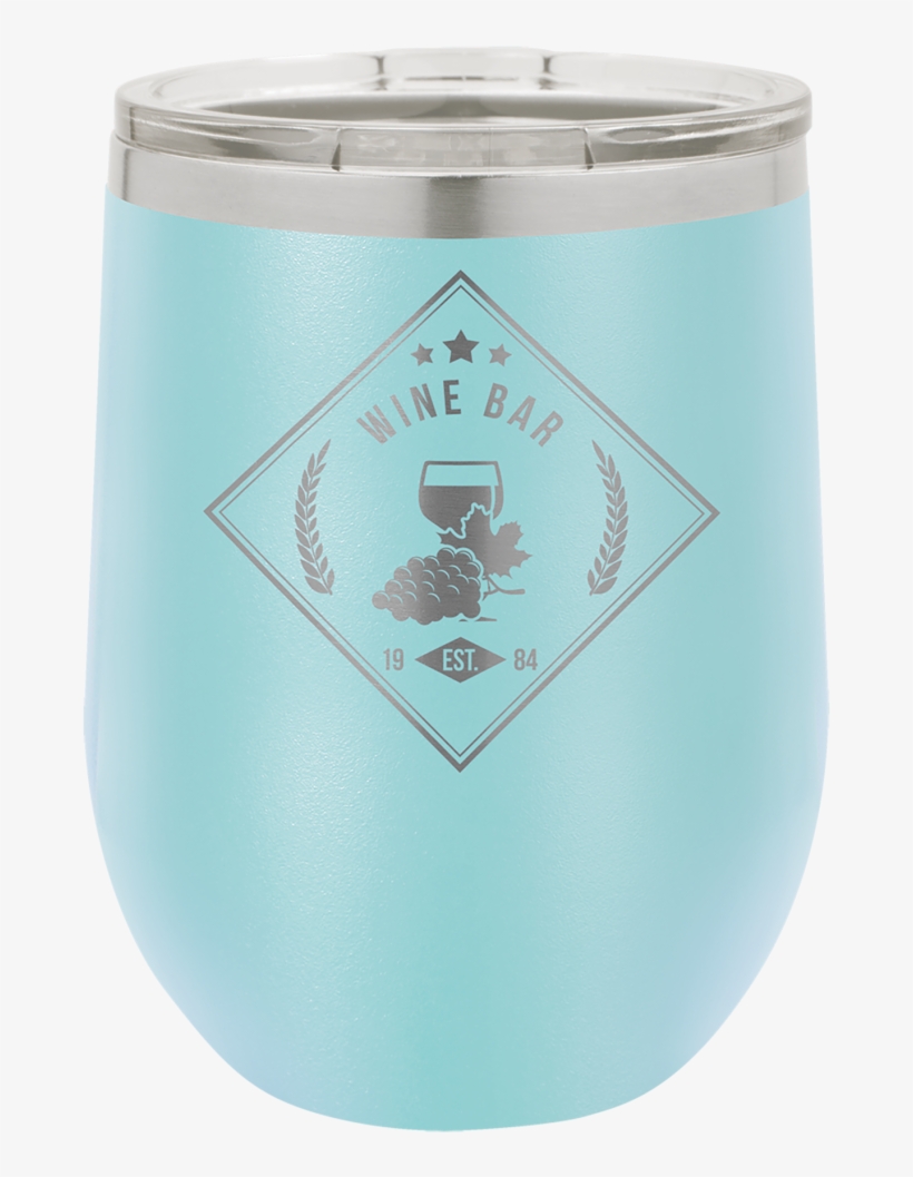 12 Oz Light Blue Custom Stainless Steel Stemless Wine - Emblem, transparent png #2088145