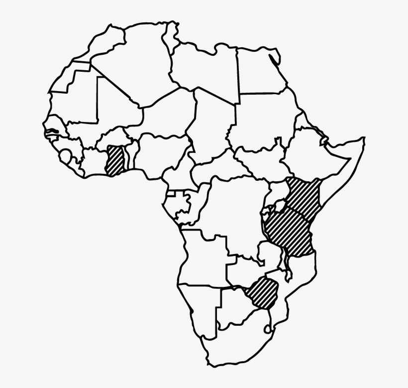 Africa Black Outline - Black And White Outline Of Africa, transparent png #2088875