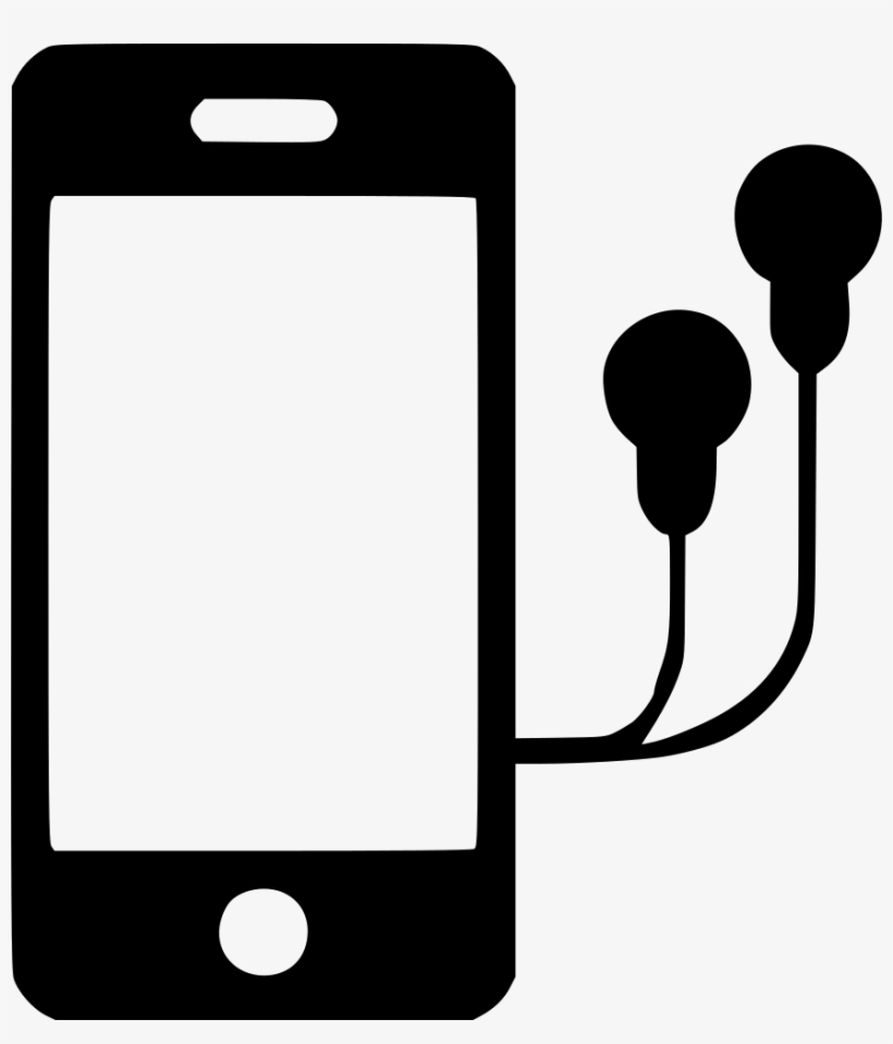 Iphone Headphones Comments - Phone With Headphones Vector, transparent png #2089065