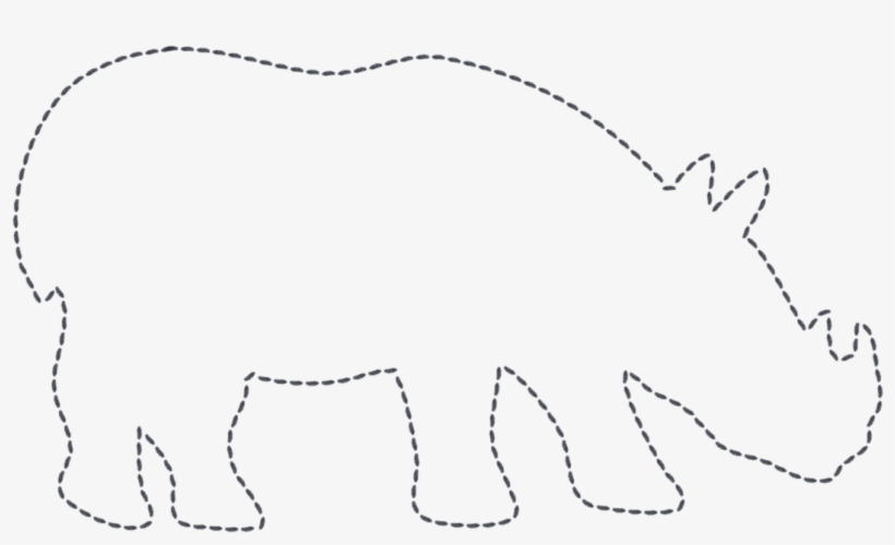18 Images Of Zoo Animals Printable Template Leseriail - Rhino Outline -  Free Transparent PNG Download - PNGkey