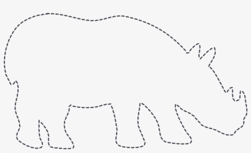 18 Images Of Zoo Animals Printable Template Leseriail - Rhino Outline, transparent png #2089340