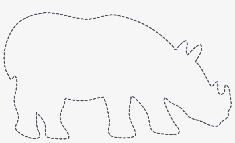 18 Images Of Zoo Animals Printable Template Leseriail Rhino Outline 