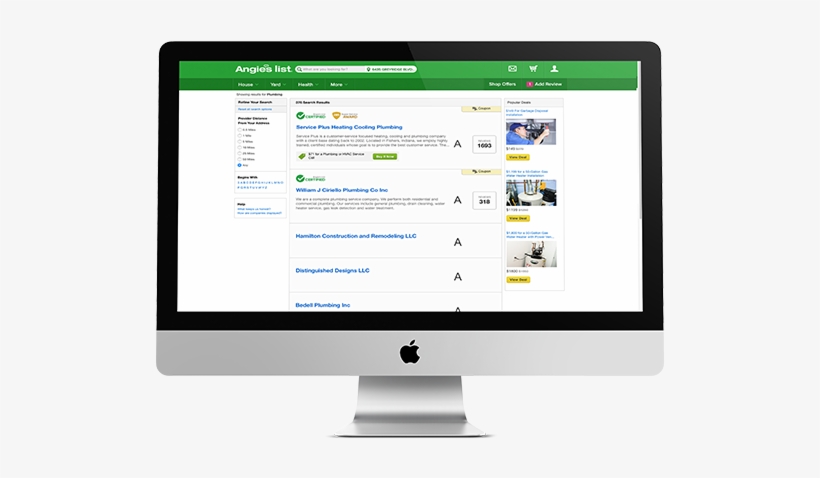 Angie's List Search Page - Groupon Merchant Page, transparent png #2089735