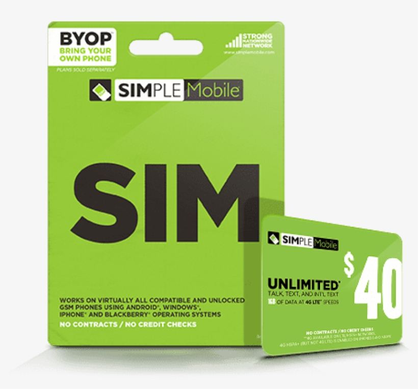 Simple Mobile Prepaid Sim Card Unlimited Calls, transparent png #2089842