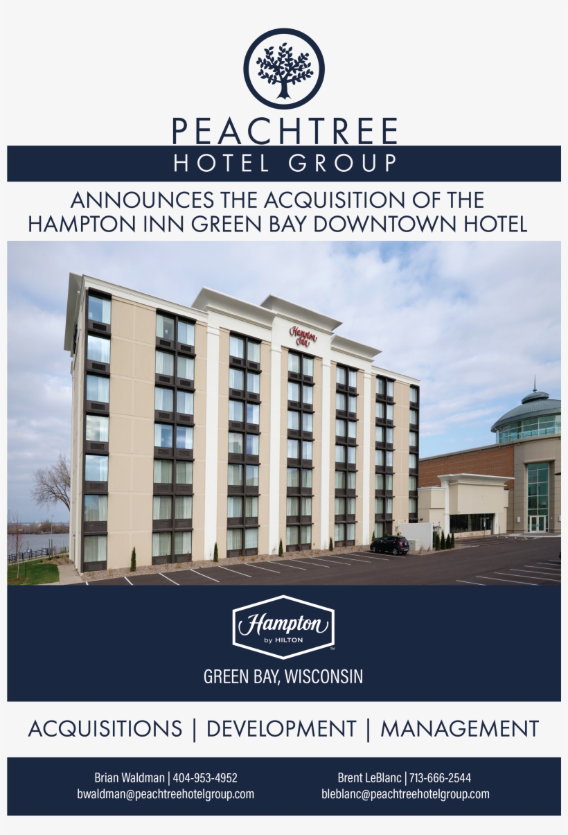 The Hampton Inn Green Bay Downtown Is Peachtree's First - Architecture, transparent png #2091367