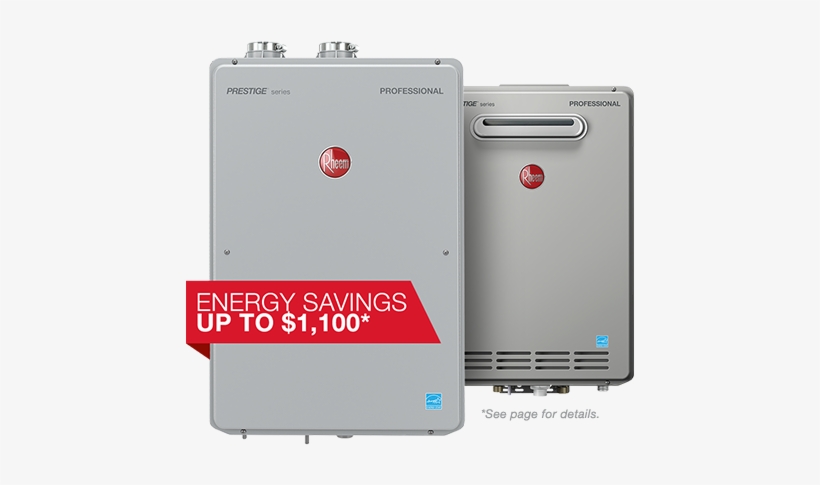 Home Tankless Promo Revised2 - Rheem - Rtgh-95dvln - Water Heater, Tankless, Lp, 11k-199k, transparent png #2091623