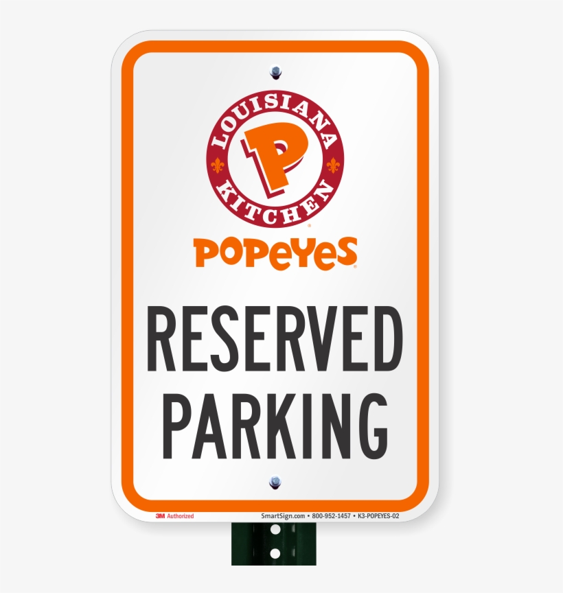 Reserved Parking Sign, Popeyes Louisiana Kitchen - Van Accessible Parking Sign, transparent png #2092351