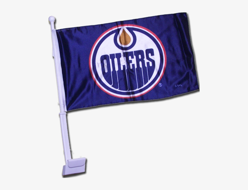 Edmonton Oilers Window Mounted Car Flag - Edmonton Oilers Fan Flag, transparent png #2093188