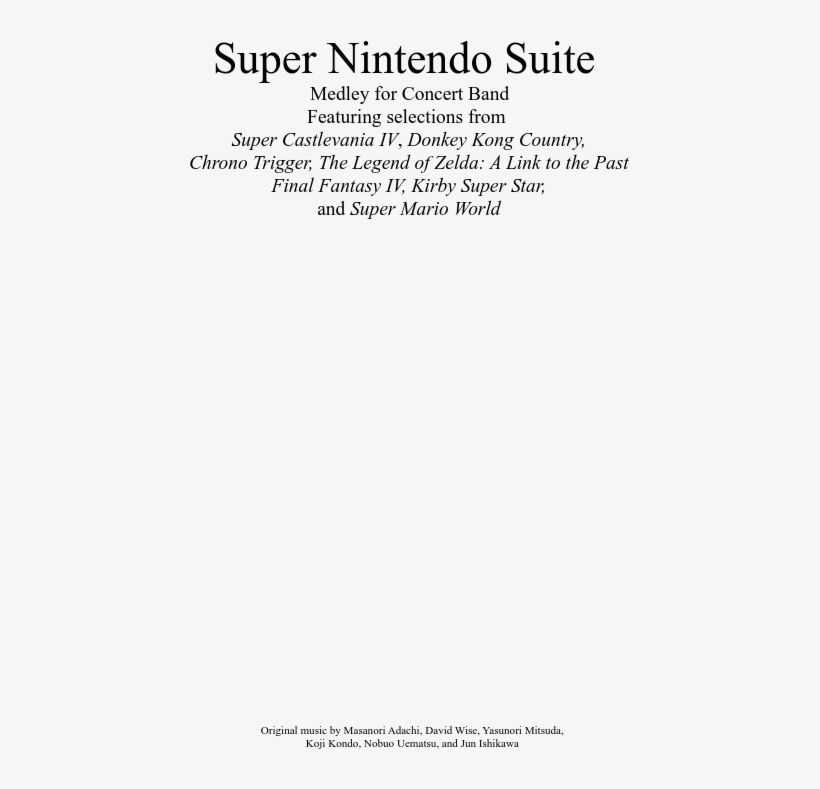 Super Nintendo Suite Sheet Music 1 Of 63 Pages - Document, transparent png #2094056