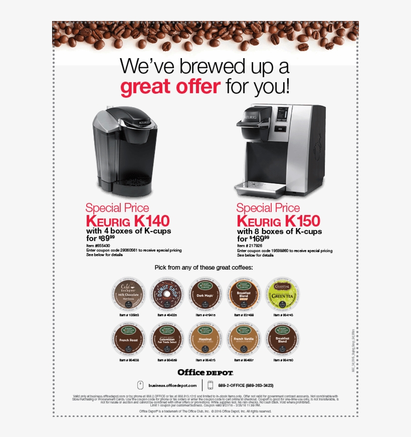 Office Depot Keurig Offer January March - Keurig B150p K-cup Brewing System, transparent png #2098059