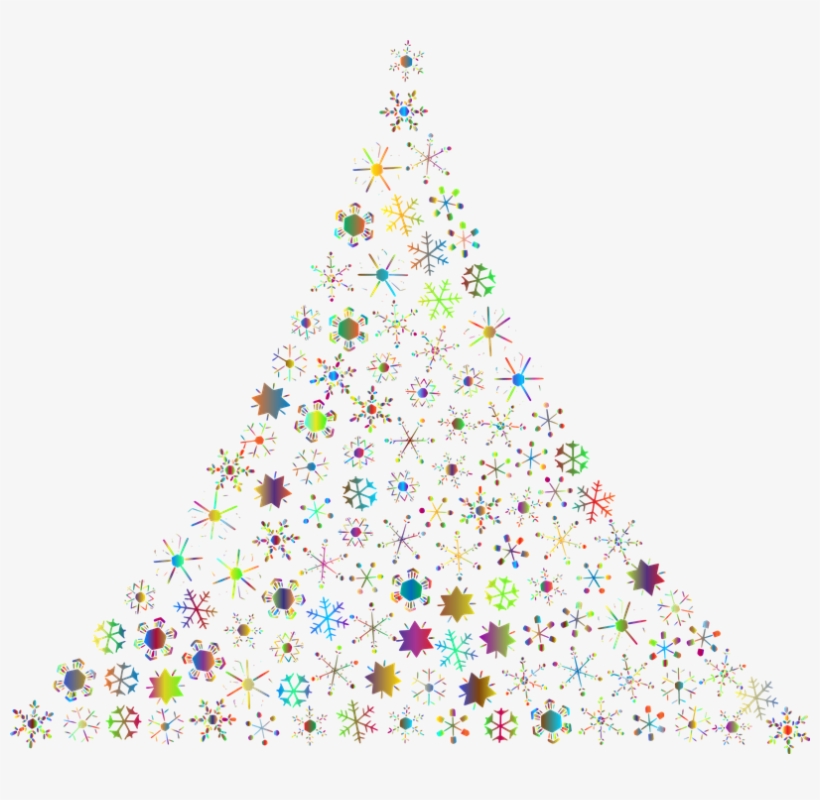 Snowflakes, Abstract, Christmas Tree, Festive, Holidays - Transparent Background Christmas Tree Clipart, transparent png #2099118