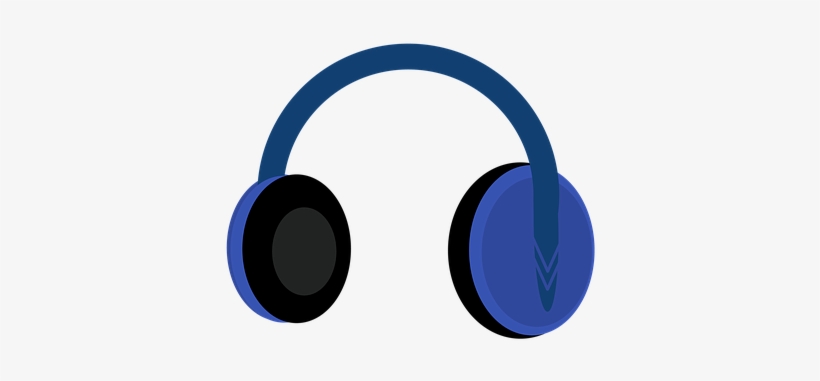 Headphones, Blue, Black, Vector - Наушники Вектор Пнг, transparent png #2099504