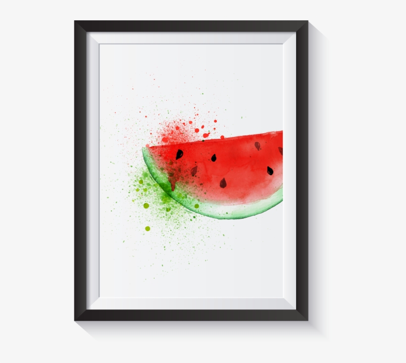Scandi Water Colour Watermelon Minimal Nordic Print - Watercolor Painting, transparent png #210134
