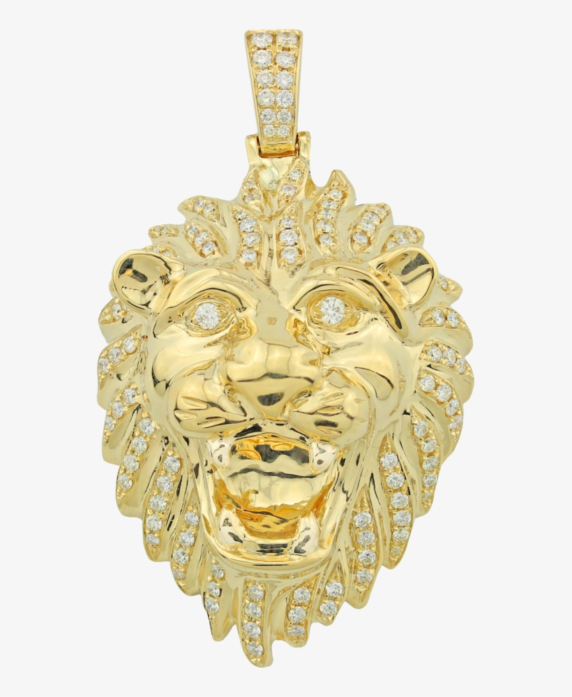 Lion's Head Diamond Pendant, transparent png #210253