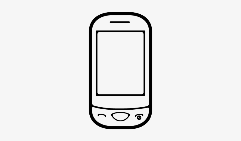 Rounded Cellphone Vector - Mobile Outline, transparent png #210394