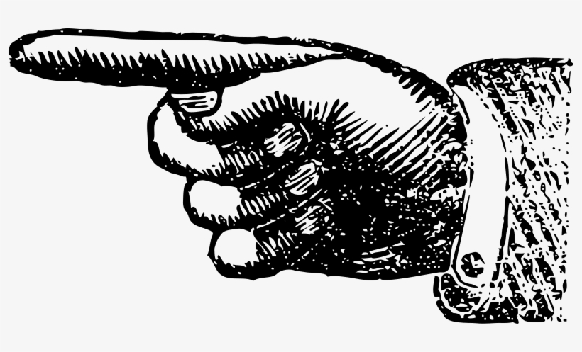 Vintage Hand Pointing Finger Clipart - Vintage Finger Pointing Png, transparent png #210723