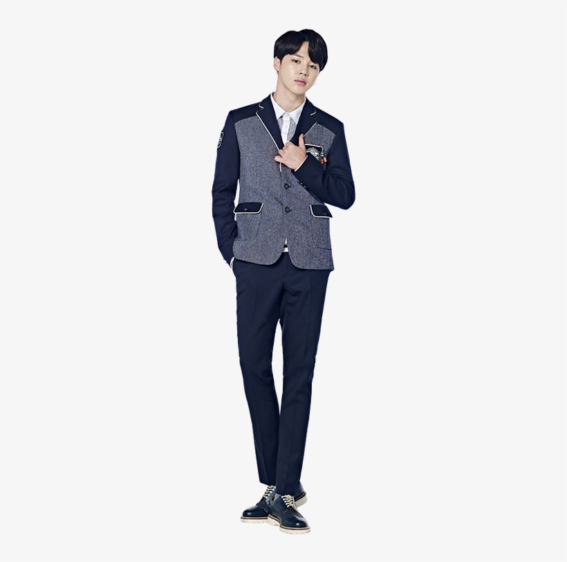 Jungkook Full Body Png Jpg Black And White Stock - Jimin In School Uniform, transparent png #210926