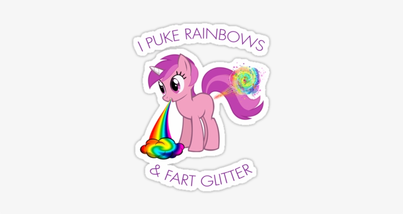 Unicorn Clipart Rainbow Puke - Rainbow Unicorn Farting Glitter, transparent png #211168