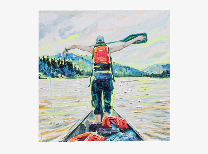Sarah Carlson, Paddle Princess, Oil And Acrylic On - Oil Paint, transparent png #211798