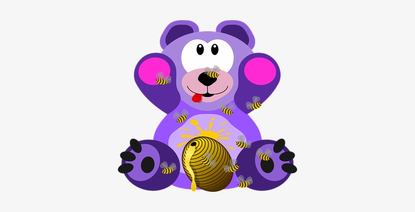 Teddy Bear, Bear, Knuffig, Cuddly, Sweet - Purple Bear Png, transparent png #211890