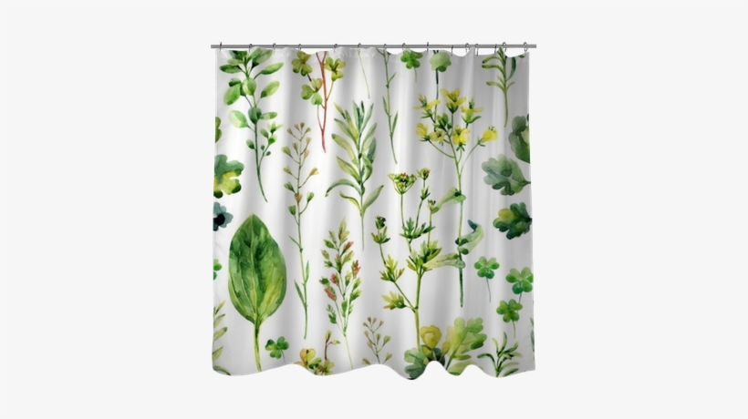 Watercolor Meadow Weeds And Herbs Seamless Pattern - Wallpaper, transparent png #212096