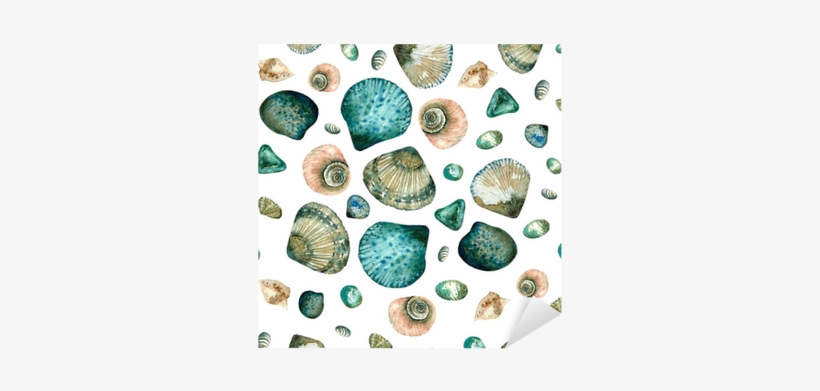Seamless Pattern With Watercolor With Sea Stones And - Watercolor Painting, transparent png #212837