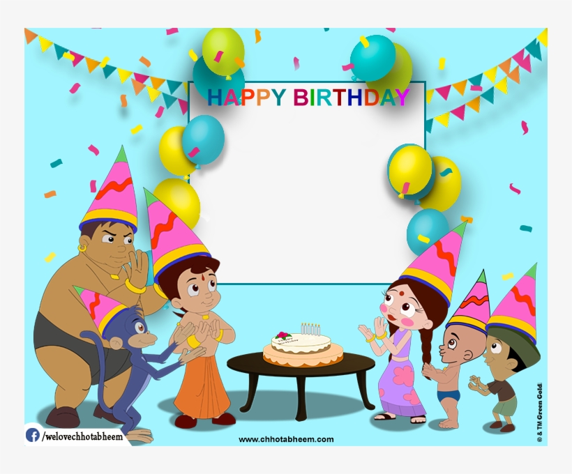 Chhota Bheem Photobooth - Happy Birthday Wishes Chota Bheem, transparent png #213889