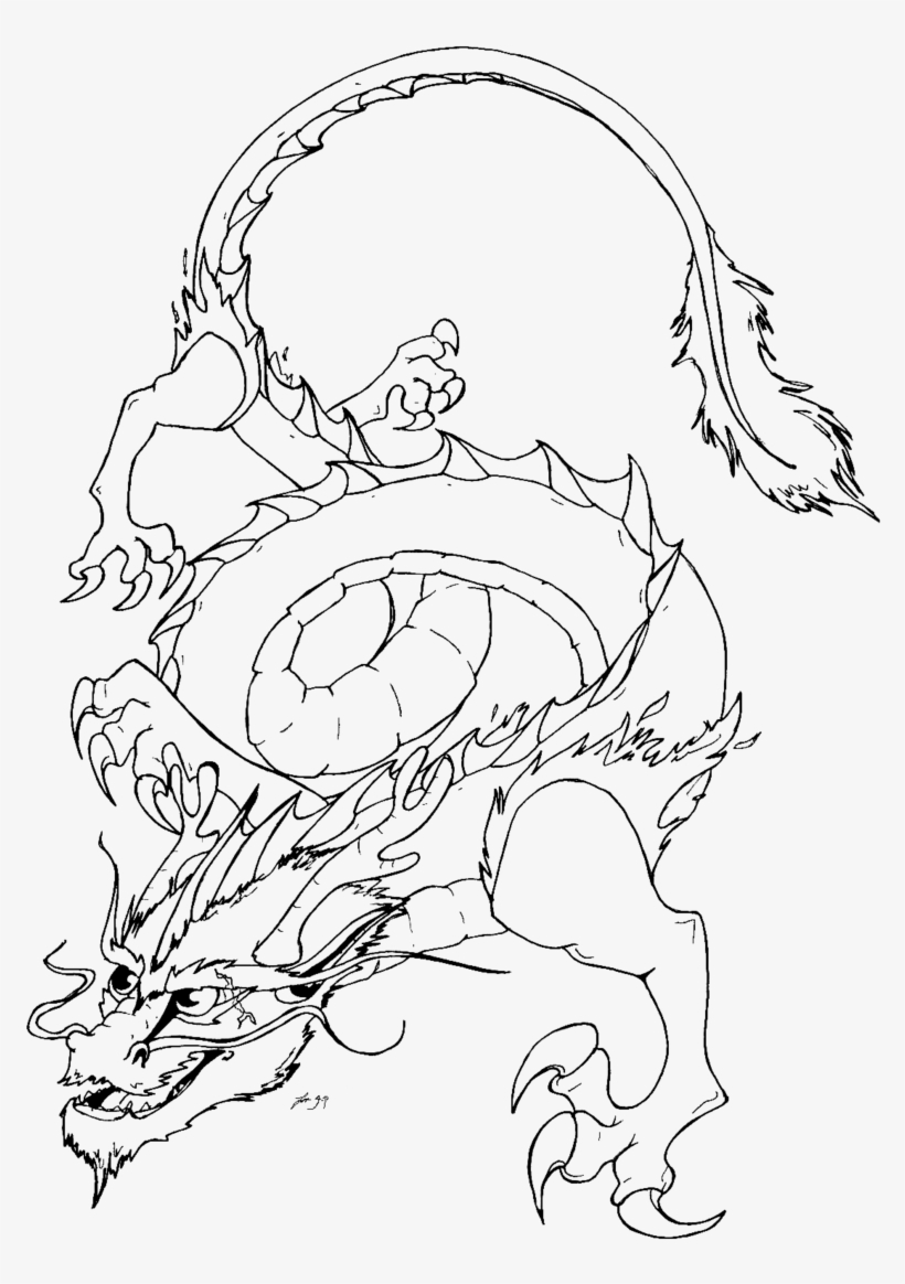 Chinese Dragon - Sketch, transparent png #214114