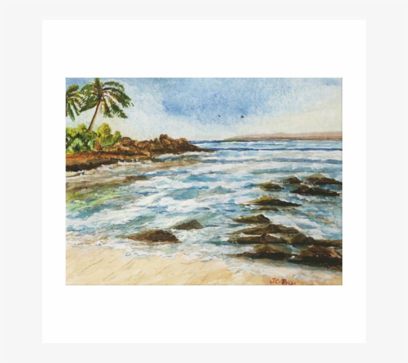 Makena Cove Hawaii Beach Watercolor Wrapped Canvas - Makena Cove, transparent png #214506