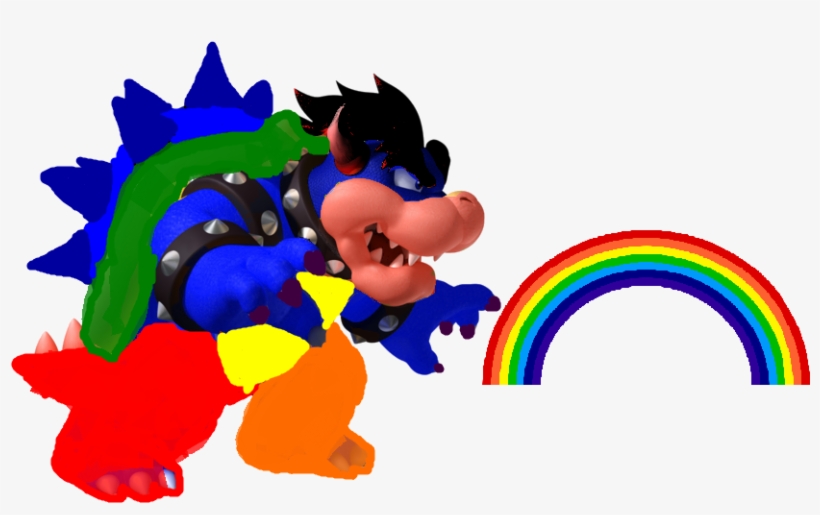 Rainbow Dark Bowser - Morton Koopa Sr, transparent png #214687