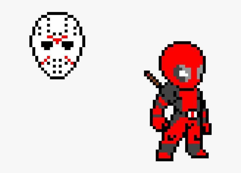 Jason Mask/ Deadpool - Deadpool Pixel Art, transparent png #214882
