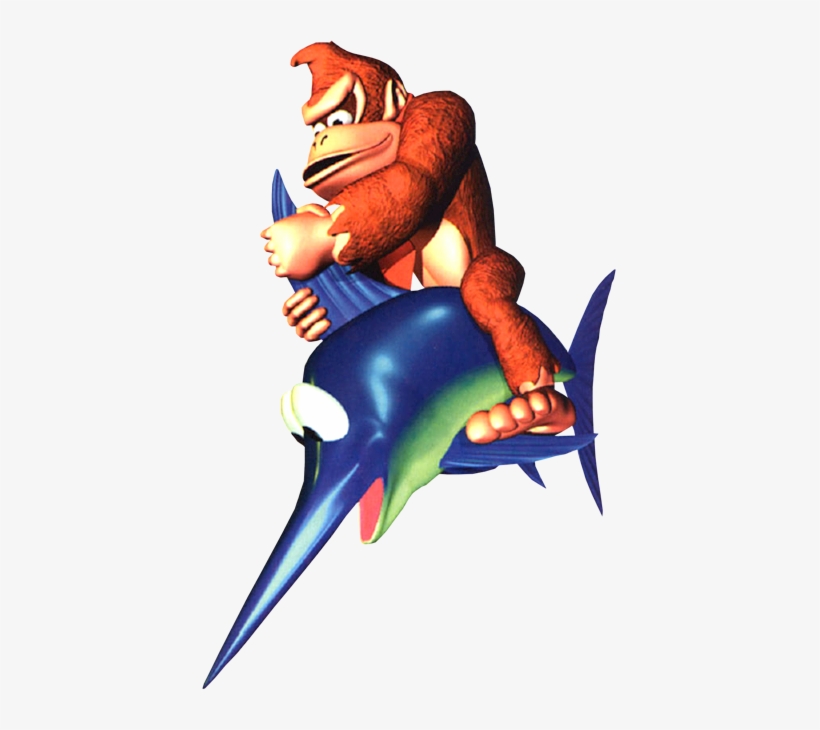 What Is The Name Of The Swordfish In Donkey Kong Country - Enguarde Donkey Kong, transparent png #215046