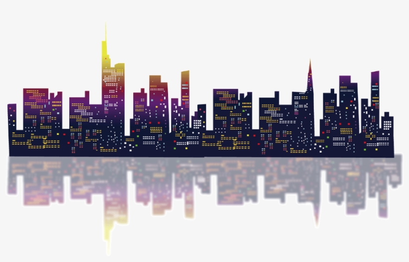 City Watercolor Watercolor Ftestickers - City Night Scene Png, transparent png #215047