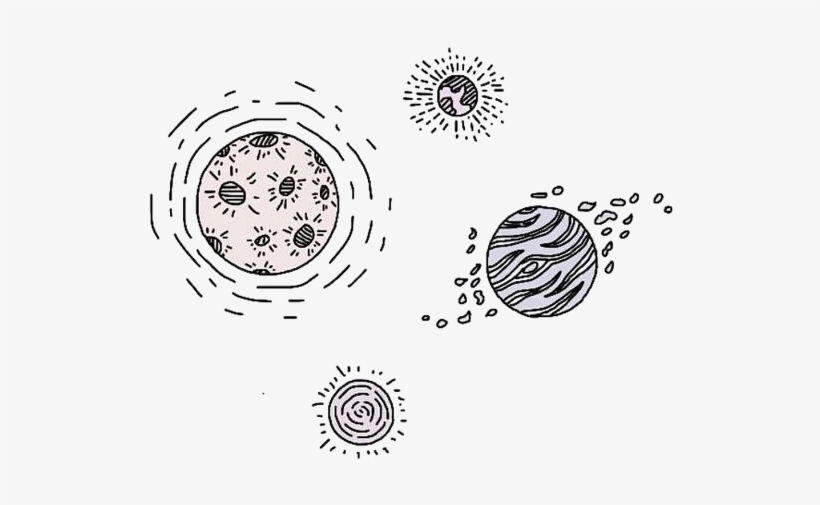Transparent Aesthetic Galaxy Drawing