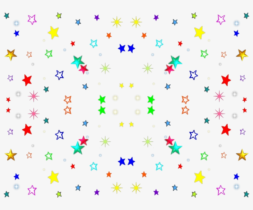 Rainbow Stars On White Fabric - Color, transparent png #215388