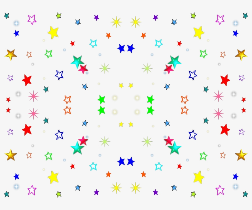 Rainbow Stars On White Fabric - Color, transparent png #215388